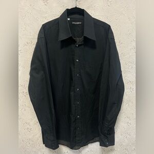 Dolce and Gabbana Men’s Black Dotted Button Down 17.5/44